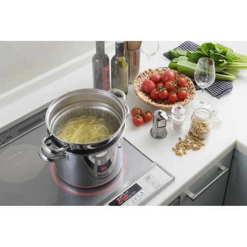 パスタポット 20cm IH対応 ガラス蓋付き