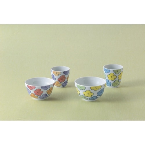 飯碗 花柄 藍花 陶器 波佐見焼 赤