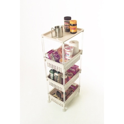 キッチンワゴン ルーチェワゴン 4段 ベージュ