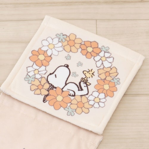 スヌーピー 花いっぱい オレンジ