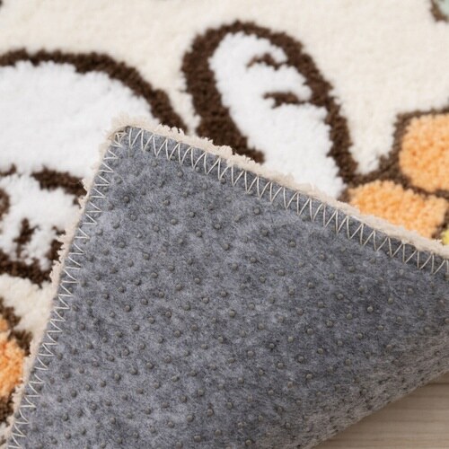 スヌーピー 花いっぱい トイレマット オレンジ