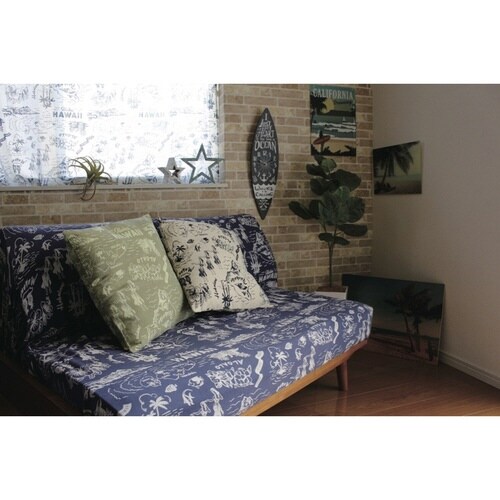 クッションカバー ヴィンテージアロハ ネイビー