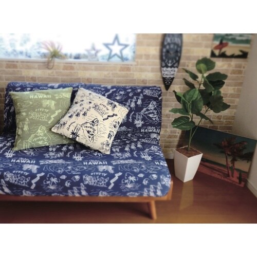 クッションカバー ヴィンテージアロハ ネイビー