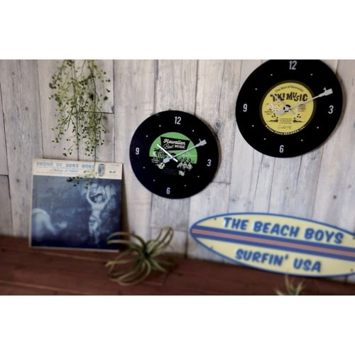 掛け時計 ガラスウォールクロック グリーン