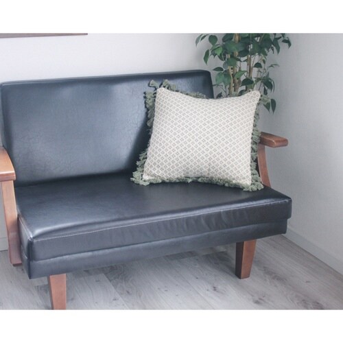 クッションカバー フラワー 45cm用 オリーブ