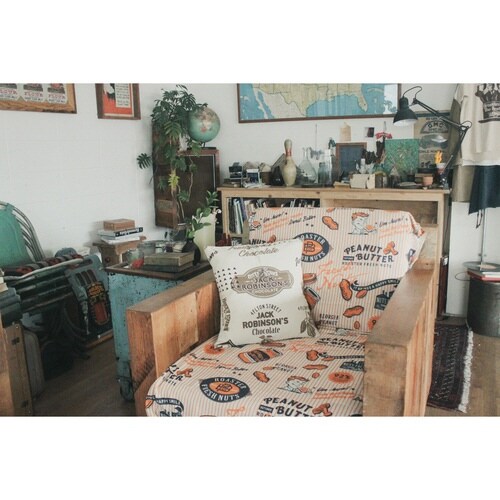 クッションカバー アメリカンレトロ チョコレート