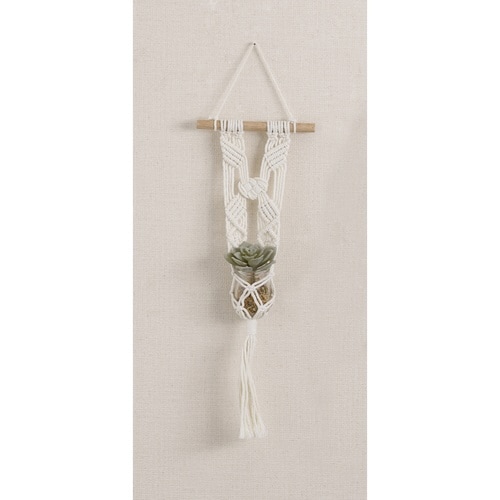 鉢カバー マクラメ アイボリー