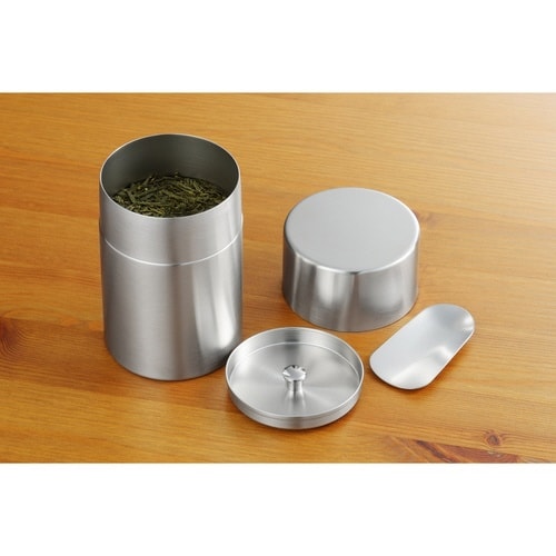 茶筒 400ml 郷技 ステンレス茶筒 茶箕付き