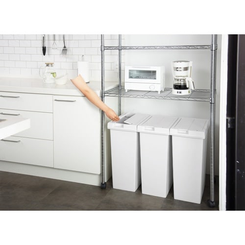 ゴミ箱 45L ユニード ホワイトグレー