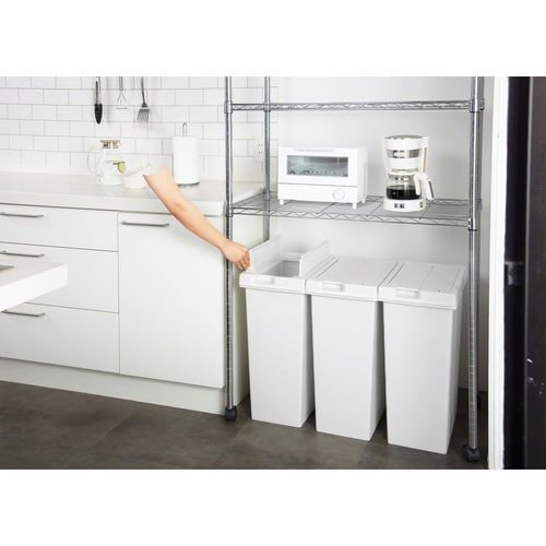 ゴミ箱 45L ユニード ホワイトグレー