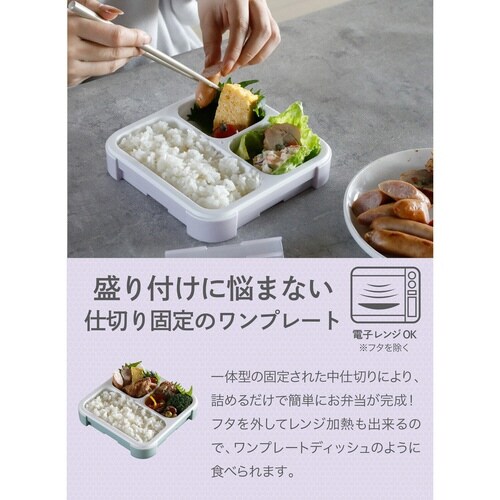 弁当箱 薄型弁当箱 抗菌フードマン500 パープル