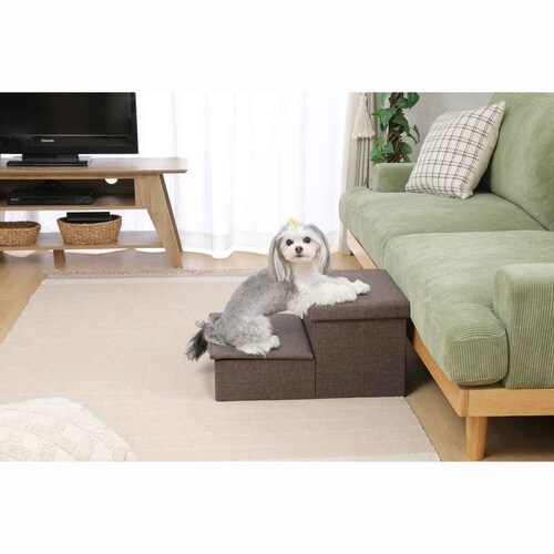 ドッグステップ 収納付きペットステップ チャコール