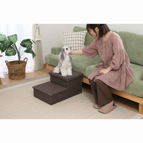 ドッグステップ 収納付きペットステップ チャコール