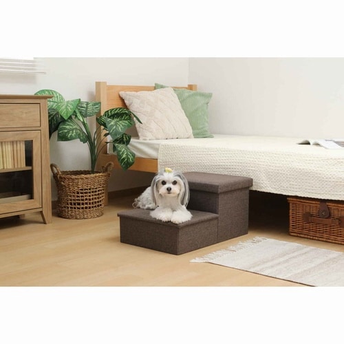 ドッグステップ 収納付きペットステップ チャコール