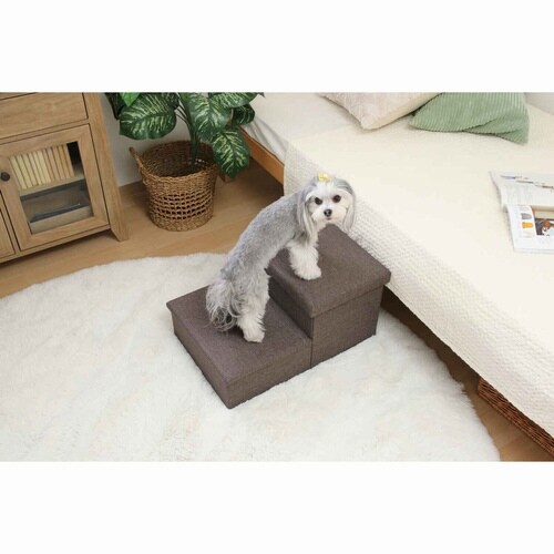 ドッグステップ 収納付きペットステップ チャコール