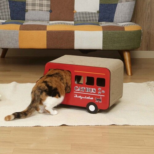 爪とぎ 猫の爪とぎ ロンドンバス 猫 ダンボール