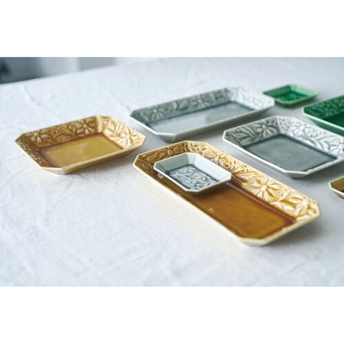 プレート 16cm 角皿 マーガリート 陶器 灰