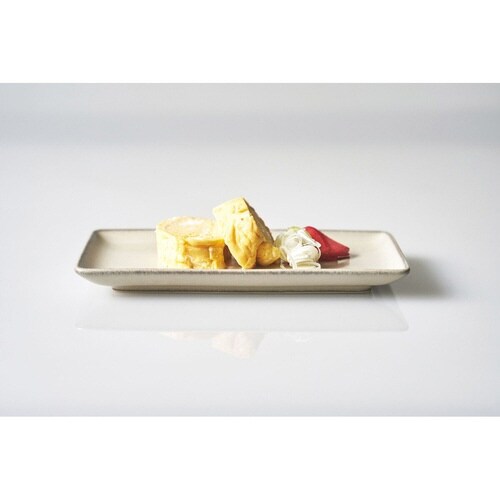 角皿 21cm ナチュラルカラー 磁器 グレー