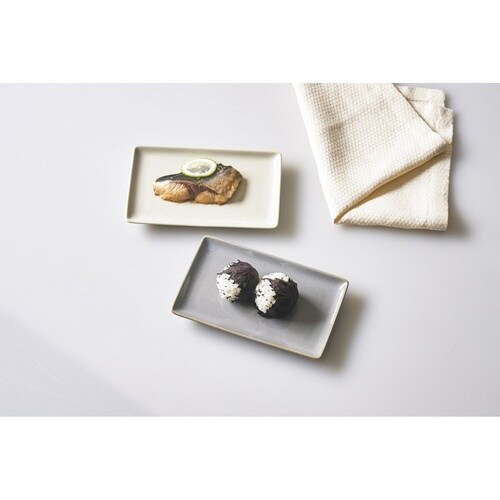 角皿 21cm ナチュラルカラー 磁器 アッシュ