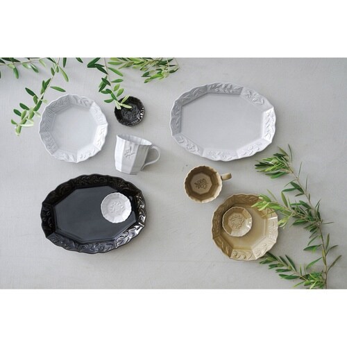 プレート 17cm M オリーヴ 陶器 瀬戸焼 白