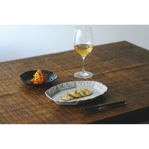 プレート 17cm M オリーヴ 陶器 瀬戸焼 黒