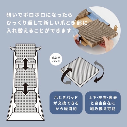 背中のびのび縦型爪とぎ 猫 ハイタイプ