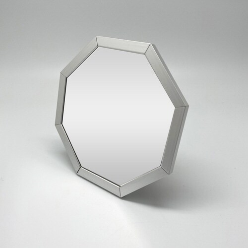 スタンド&ウォールミラー 八角形ミラー シルバー