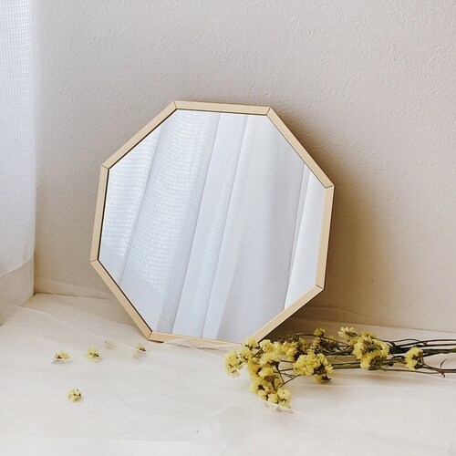 スタンド&ウォールミラー 八角形ミラー ゴールド