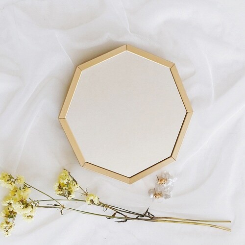 スタンド&ウォールミラー 八角形ミラー ゴールド