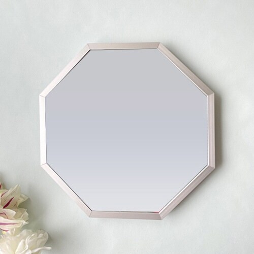 スタンド&ウォールミラー 八角形ミラー シルバー