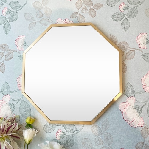 ウォールミラー 八角形ミラー Lサイズ ゴールド