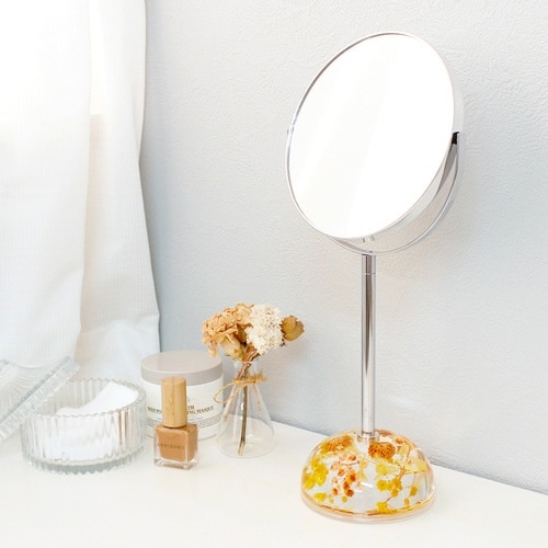 スタンドミラー 片面拡大鏡 7倍率 オレンジ