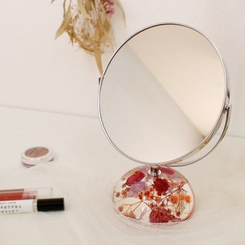 スタンドミラー 片面拡大鏡 7倍率 ピンク