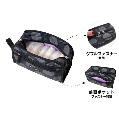 ポーチ スクエアポーチ おむつ 着替え チャコール