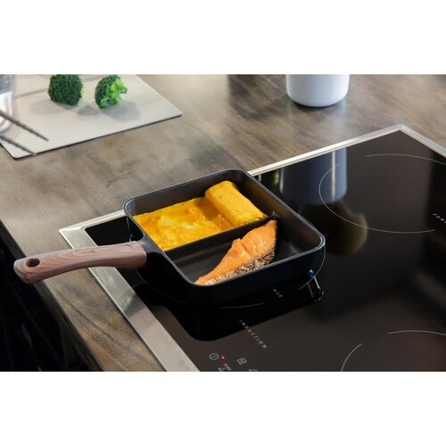 フライパン 仕切り付き IH対応 ブラック