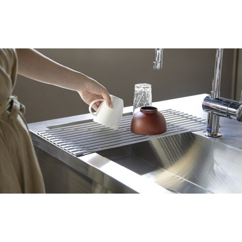 水切りラック 食器にやさしいシリコーン水切り L