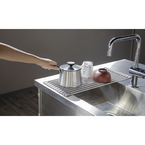 水切りラック 食器にやさしいシリコーン水切り L