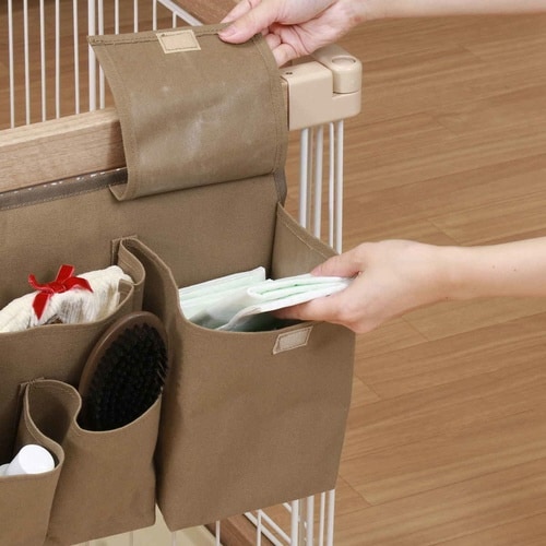 ペットケージ 収納 ポケット ブラウン