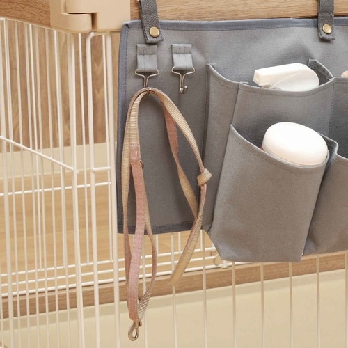 ペットケージ 収納 ポケット 吊り下げ収納 グレー