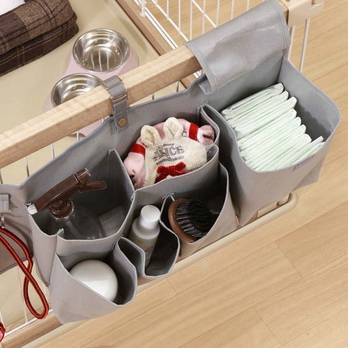 ペットケージ 収納 ポケット 吊り下げ収納 グレー