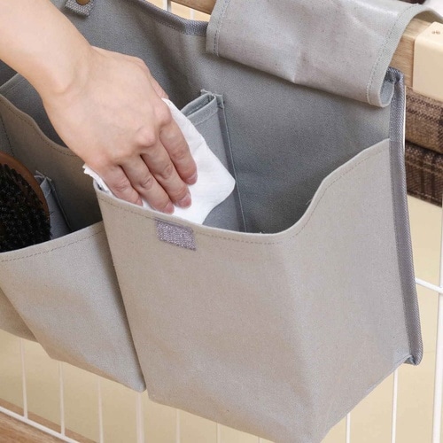 ペットケージ 収納 ポケット 吊り下げ収納 グレー