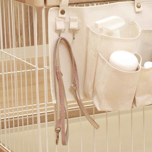 ペットケージ 収納 ポケット アイボリー