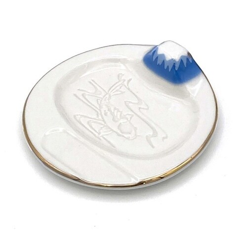 プレート 9cm 富士山 富士山と錦鯉