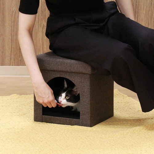 ペットハウス スツール ミニ 30cm チャコール