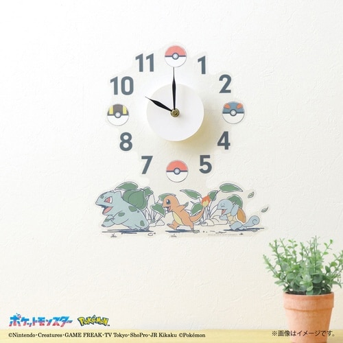 掛け時計 フシギダネ×ヒトカゲ×ゼニガメ