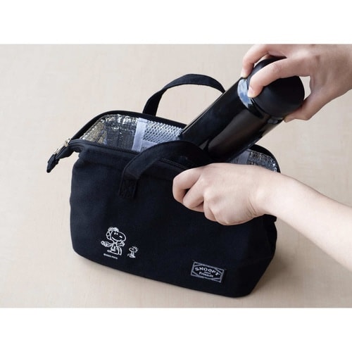 ランチバッグ がま口タイプ スヌーピーブラック