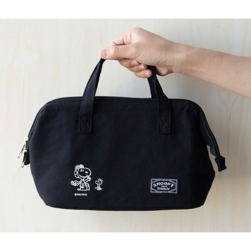 ランチバッグ がま口タイプ スヌーピーブラック