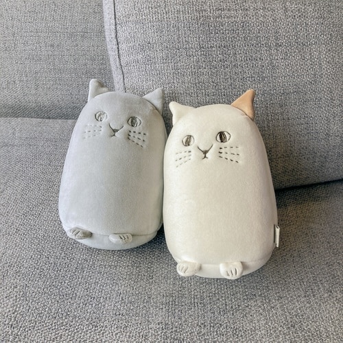 クッション にゃふにゃふ 高反発ぬいぐるみ グレー