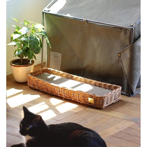 爪とぎバスケット ラタン ケース 収納