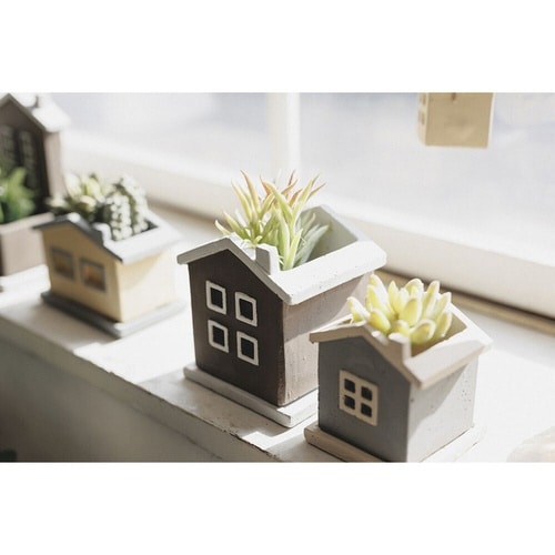 フラワーポット コティ スクエアポット ブラウン